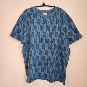 Nike Repeat Print Blue Patterned Men's Short Sleeve Tee DR9974-469, Size XL